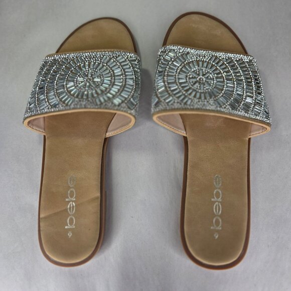 Bebe Women's Pave Rhinestone Slide Sandal - Picture 4 of 6